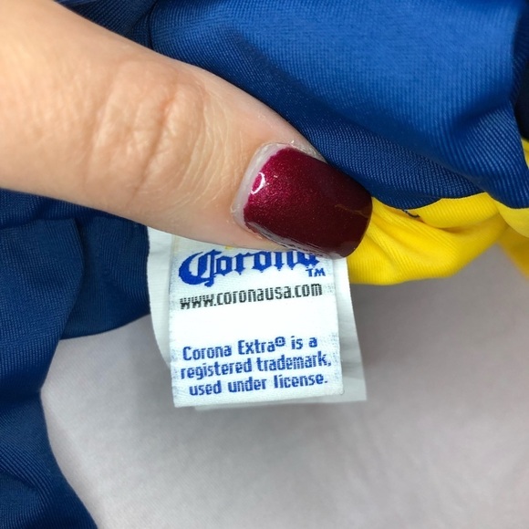 Corona Yellow & Blue Twisted Bikini Top Size Medium - Picture 5 of 6